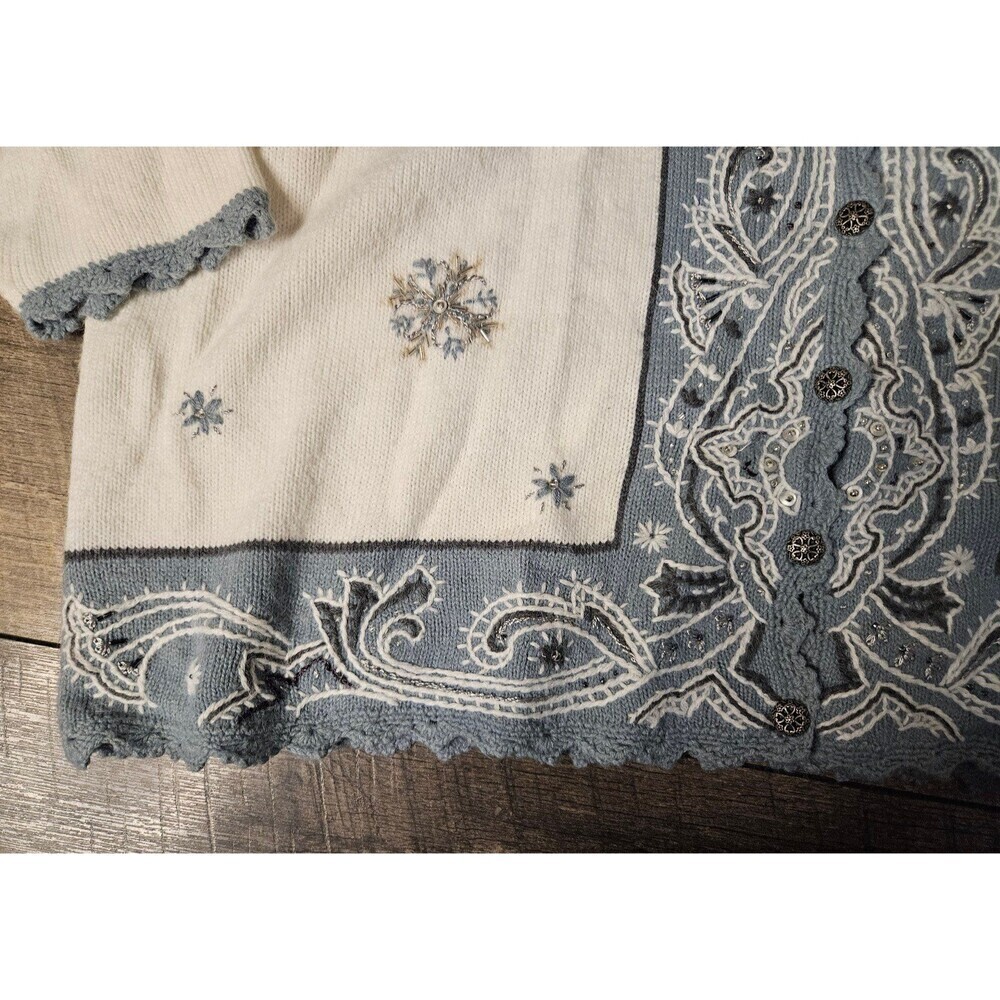 Koret Snowflake Winter Beaded Sweater 2x - Picture 6 of 9